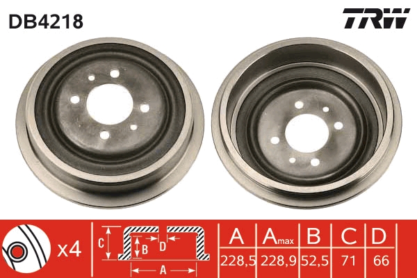 Brake Drum - DB4218 TRW