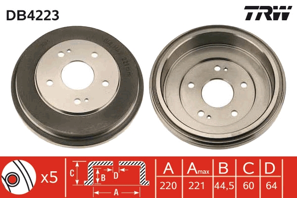 Tamburo freno - DB4223 TRW