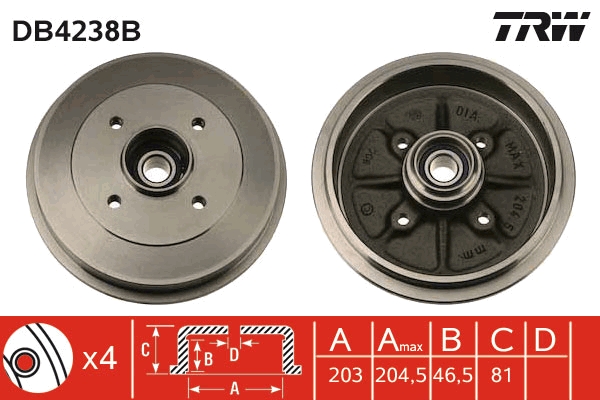 Brake Drum - DB4238B TRW