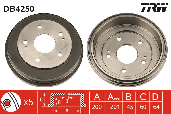 Tamburo freno - DB4250 TRW