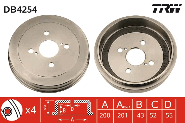 Brake Drum - DB4254 TRW
