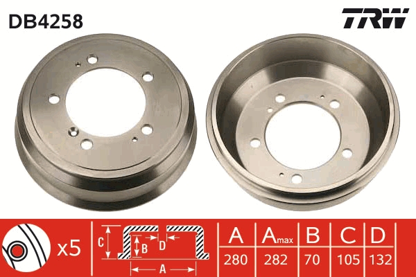 Tamburo freno - DB4258 TRW