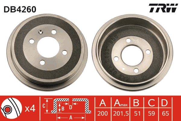 Tamburo freno - DB4260 TRW