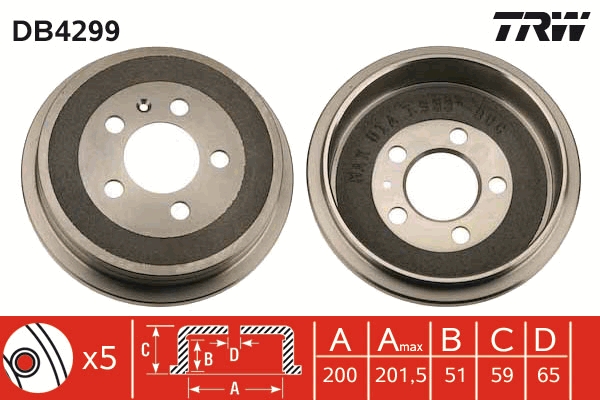 Tamburo freno - DB4299 TRW