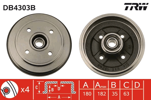 Tamburo freno - DB4303B TRW