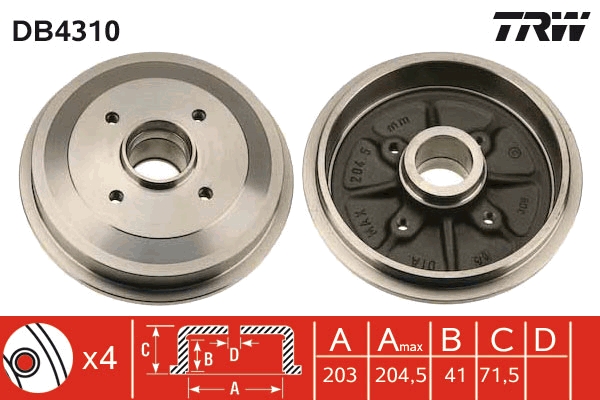 Brake Drum - DB4310 TRW