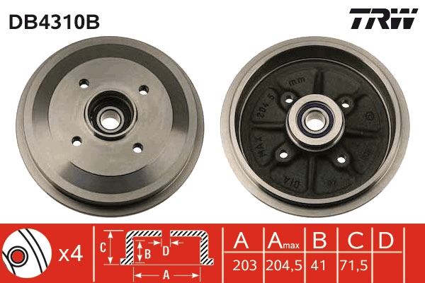 Brake Drum - DB4310B TRW