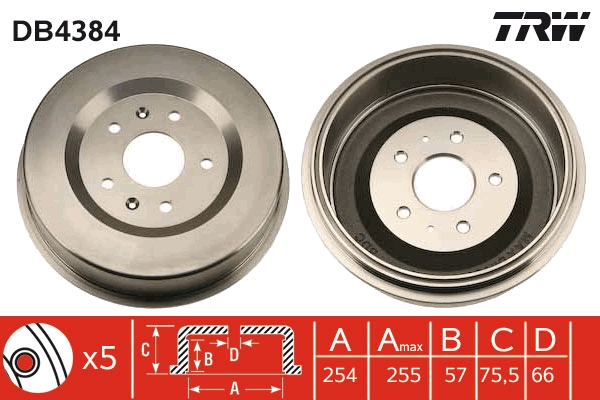 Tamburo freno - DB4384 TRW