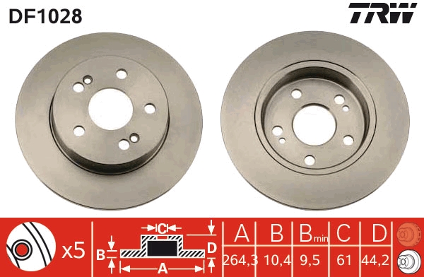 Brake Disc - DF1028 TRW
