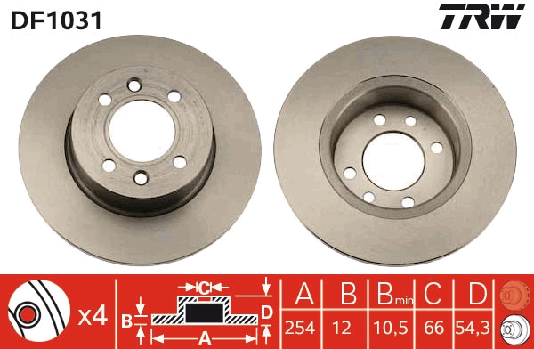 Brake Disc - DF1031 TRW