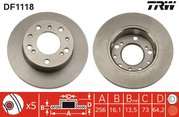Brake Disc - DF1118 TRW