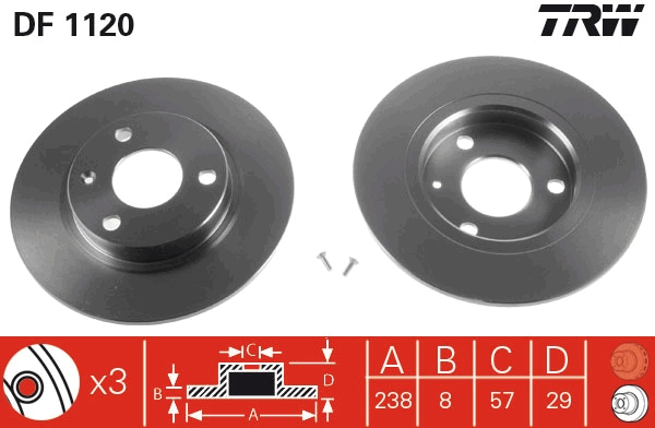 Brake Disc - DF1120 TRW