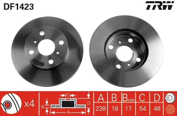 Brake Disc - DF1423 TRW