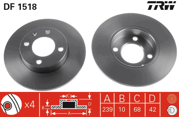 Brake Disc - DF1518 TRW