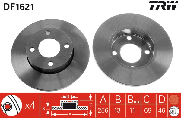 Bremsscheibe - DF1521 TRW