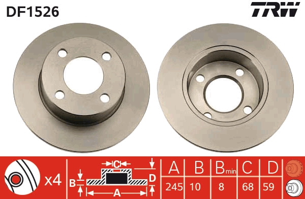 Bremsscheibe - DF1526 TRW
