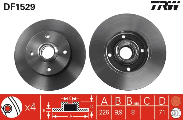 Bremsscheibe - DF1529 TRW