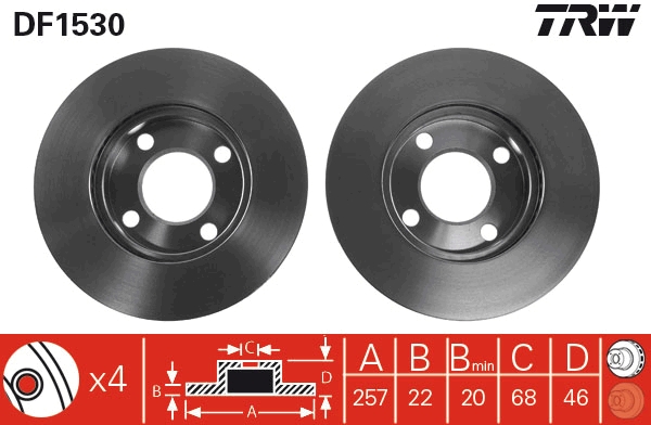 Brake Disc - DF1530 TRW