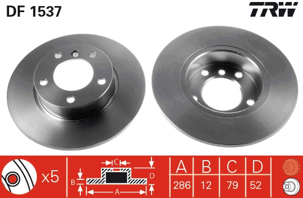 Brake Disc - DF1537 TRW