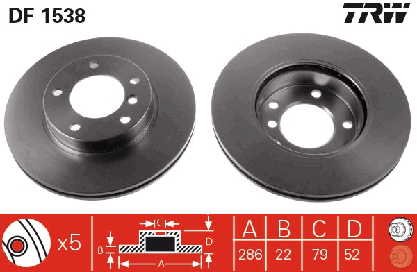 Brake Disc - DF1538 TRW