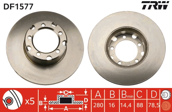 Discofreno - DF1577 TRW