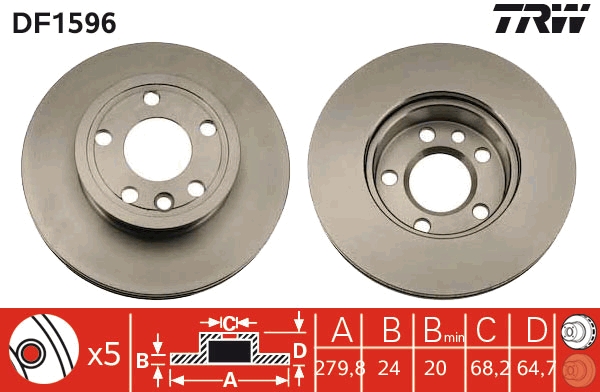 Bremsscheibe - DF1596 TRW