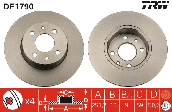 Brake Disc - DF1790 TRW