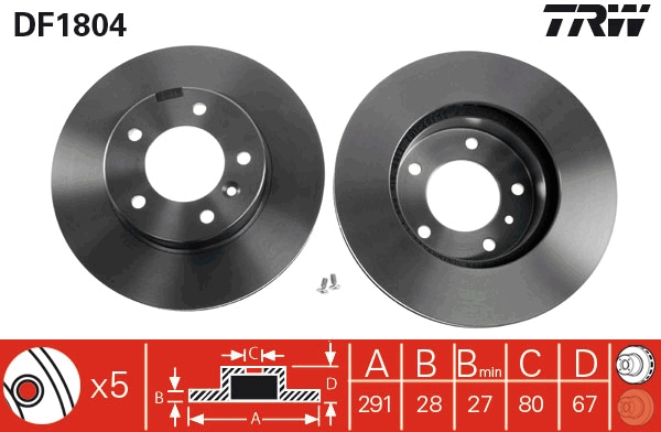 Bremsscheibe - DF1804 TRW