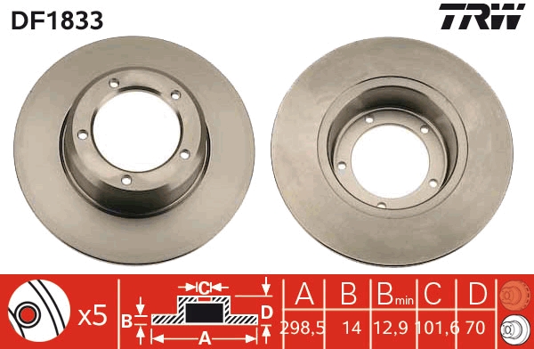 Bremsscheibe - DF1833 TRW
