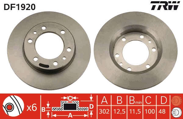 Brake Disc - DF1920 TRW