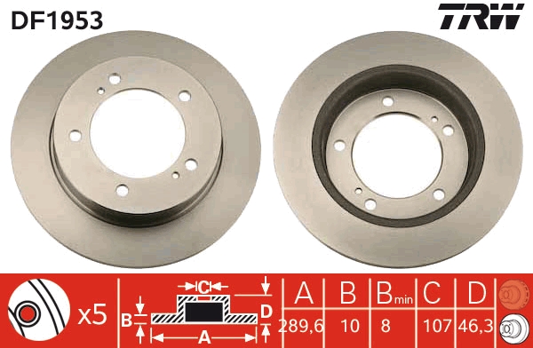 Brake Disc - DF1953 TRW