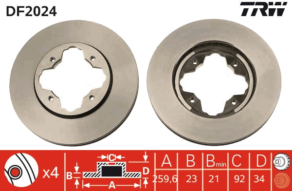 Brake Disc - DF2024 TRW