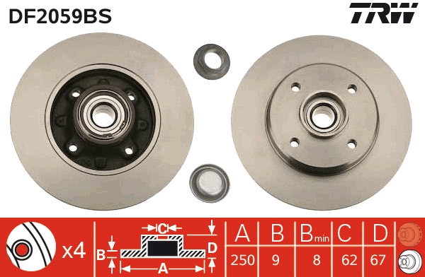 Bremsscheibe - DF2059BS TRW