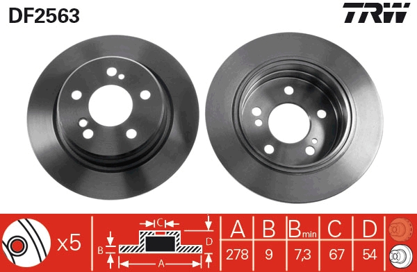Bremsscheibe - DF2563 TRW
