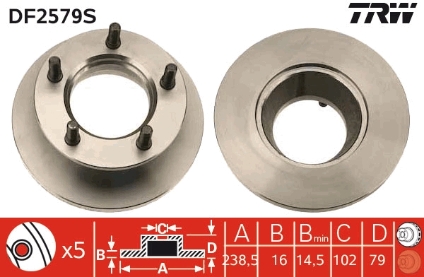 Brake Disc - DF2579S TRW