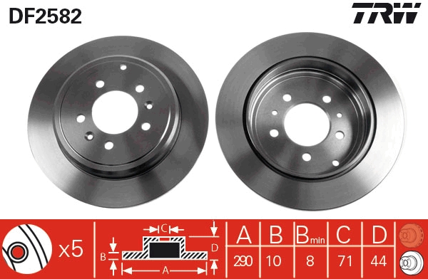 Brake Disc - DF2582 TRW
