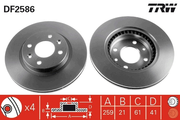 Brake Disc - DF2586 TRW