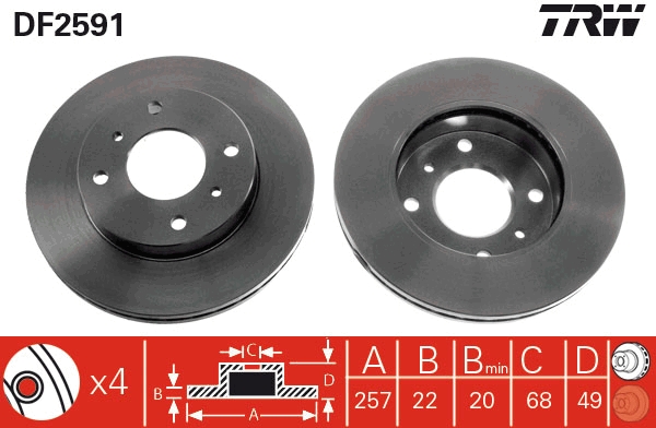 Brake Disc - DF2591 TRW