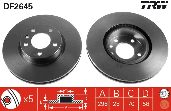 Bremsscheibe - DF2645 TRW