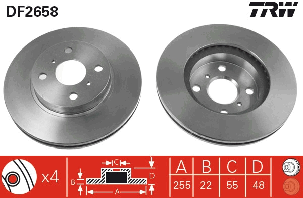Brake Disc - DF2658 TRW