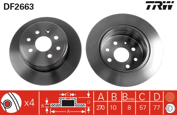 Bremsscheibe - DF2663 TRW