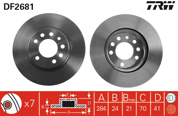 Bremsscheibe - DF2681 TRW