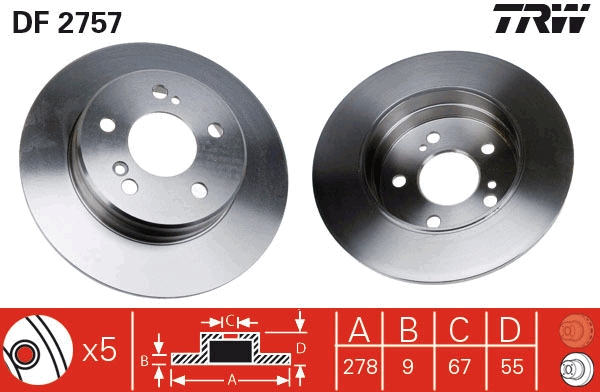 Discofreno - DF2757 TRW