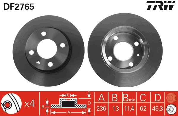 Discofreno - DF2765 TRW