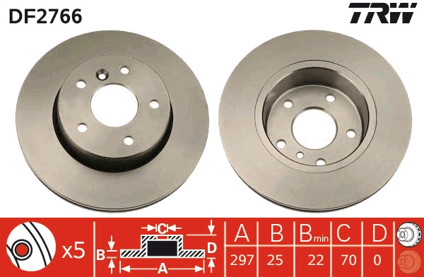 Bremsscheibe - DF2766 TRW