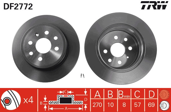 Brake Disc - DF2772 TRW