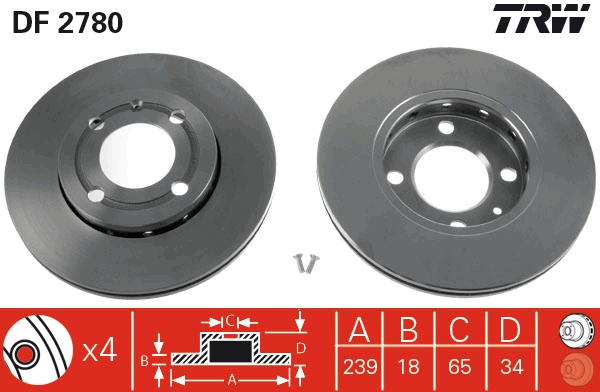 Discofreno - DF2780 TRW