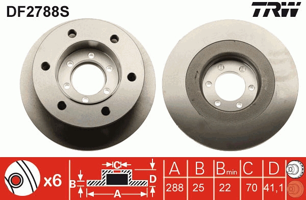 Brake Disc - DF2788S TRW