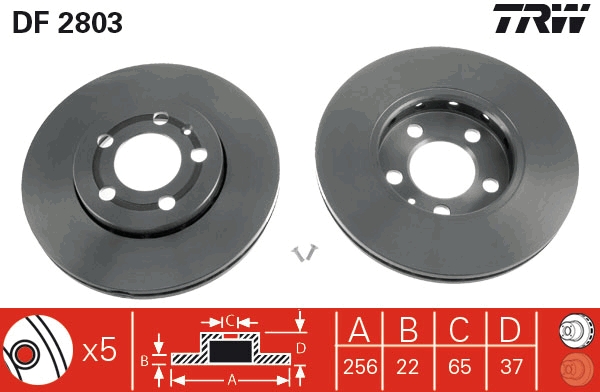 Brake Disc - DF2803 TRW