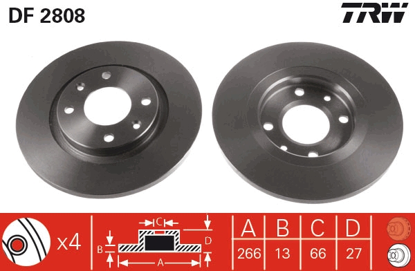 Discofreno - DF2808 TRW